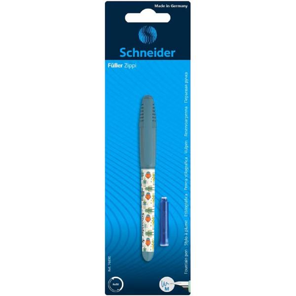 Stilou Verde Schneider Zippi este un instrument perfect pentru cerintele scolare cu un design modern in culori vibrante Acesta poate fi reincarcat cu rezerve standard de cernela albastru regal ce poate fi stearsa • Varf rezistent de tip M realizat din otel inoxidabil• Potrivit atat pentru dreptaci cat si pentru stangaci• Corp din plastic rezistent• Clip de prindere 