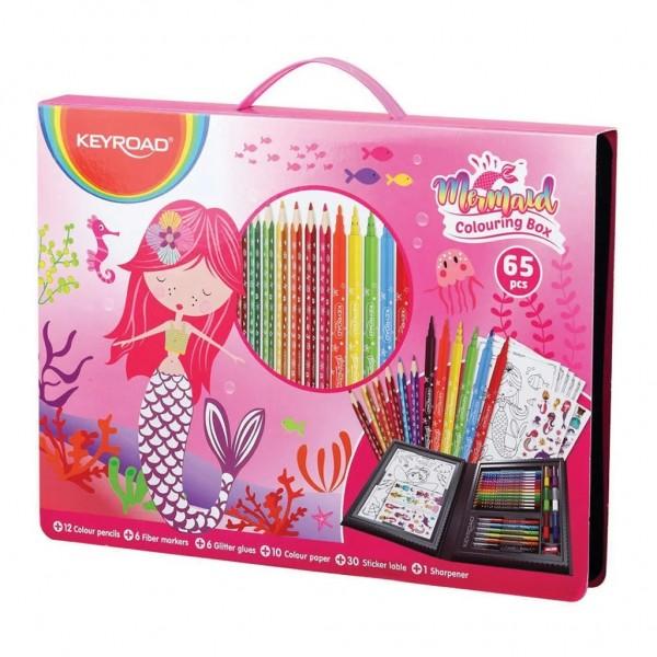 Set Colorat Keyroad Mica Siren&259; KR972160 65 Piese - Creativitate &537;i Distrac&539;ie într-un Singur Set CadouSetul de colorat Keyroad Mica Siren&259; KR972160 este cadoul perfect pentru micii arti&537;ti oferind 65 de piese esen&539;iale pentru desen &537;i colorat toate ambalate într-o cutie tip serviet&259; u&537;or de transportat Transform&259;-te într-un artist cu acest set complet ideal pentru acas&259; &537;coal&259; 