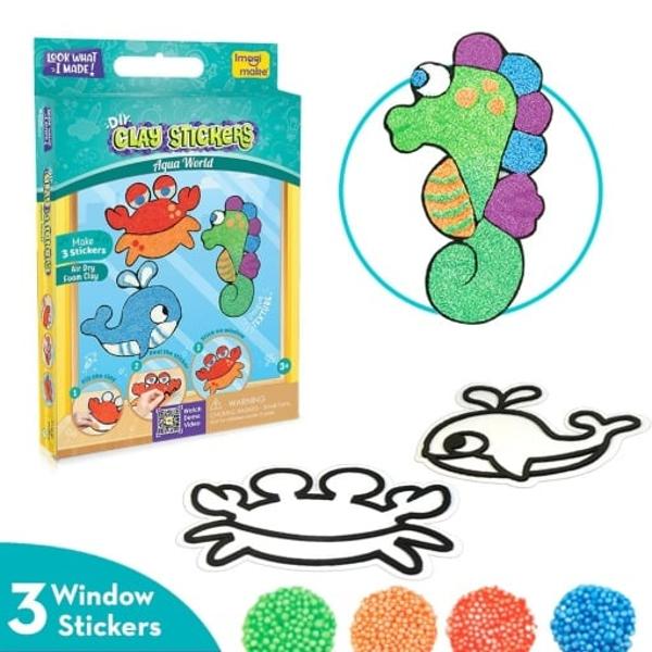 Autocolante pentru fereastra fara peteJocul - Set Creativ Stickere pentru Fereastra – Aqua World este o activitate manuala si creativa destinata copiilor care le permite sa creeze si sa decoreze stickere reutilizabile inspirate de lumea subacvaticaSET DE DEZVOLTARE A ABILITATILOR stimuleaza creativitatea imaginatia si coordonarea copiluluiMATERIALE DE INALTA 