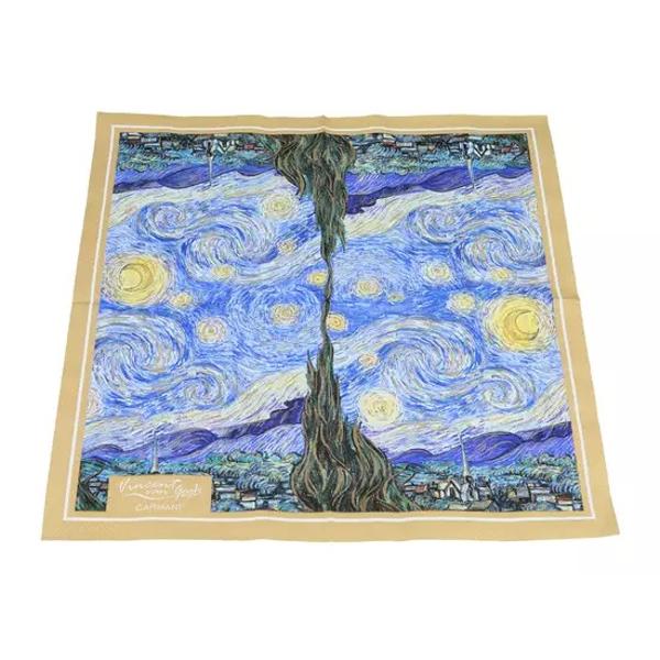&536;erve&539;ele din hârtie – Van Gogh „Noapte Instelata” 3 straturi 33x33 cm set 20 buc&259;&539;iAdaug&259; un strop de art&259; &537;i elegan&539;&259; meselor tale cu acest set de 20 de &537;erve&539;ele din hârtie decorate cu celebrul tablou „Noapte Instelata” al lui Vincent van Gogh Realizate din hârtie 
