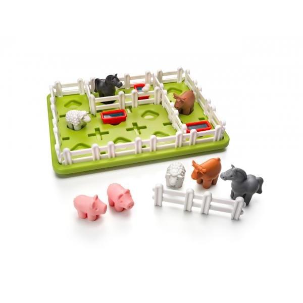 Animalele de la ferm&259; au nevoie de ordine Smart Farmer este un joc captivant de logic&259; ideal pentru copiii de peste 4 ani care îi provoac&259; s&259; g&259;seasc&259; solu&539;ii ingenioase pentru a separa animalele &537;i a le asigura ap&259; de b&259;utFermierul dispune de doar trei garduri simple pentru a împ&259;r&539;i câmpul în paji&537;ti distincte Provocarea este s&259; a&537;eze gardurile astfel încât caii 