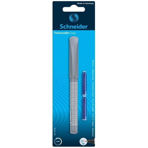 Roller-ul Schneider Easy este un instrument perfect pentru cerintele scolare cu un design modern in culori vibrante si model geometric • Potrivit atat pentru dreptaci cat si pentru stangaci• Zona de prindere cu manson ergonomic• Corp din plastic rezistent• Capac din plastic cu clip de prindere robust• Echipat cu cartus de cerneala standard albastru 