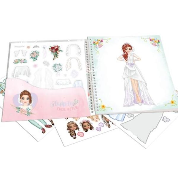 Specialul de nunta TOPModel Dress Me Up 24 de pagini cu spirala cu figurine model care pot fi transformate in mirese frumoase cu stilurile a 11 foi de autocolante  