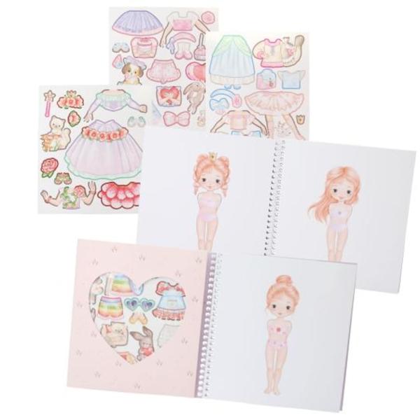 Cele mai frumoase tinute de printesa Pe 24 de pagini poti aduna tinute frumoase pentru Printesa Mimi cu autocolantele din zece foi de autocolante magic colorateInclus prietenii ei animale draguti