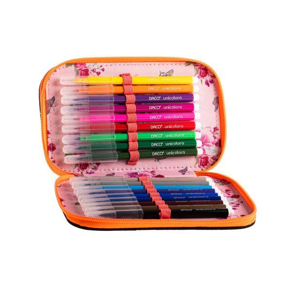 Penarul de la DACO este un accesoriu frumos &537;i practic conceput pentru a v&259; ajuta s&259; v&259; p&259;stra&539;i stiloul creioanele markerele &537;i alte obiecte de papet&259;rie organizate Este prev&259;zut cu dou&259; compartimente principale fiecare cu propriul s&259;u fermoar oferind o separare eficient&259; a con&539;inutuluiAcest penar este potrivit pentru copiii de toate vârstele &537;i este ideal pentru utilizare acas&259; sau la 