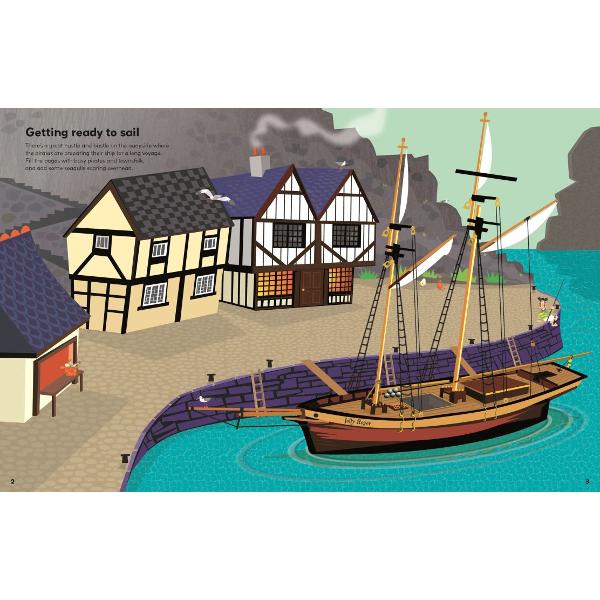 Join a motley pirate crew on their adventures in this buccaneering activity book Fill the pages with pirate stickers as they prepare to set sail relax below deck take part in a raid on a merchant ship survive a storm and meet some scary sea creatures