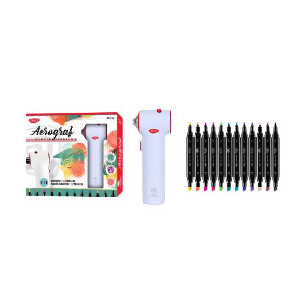 Îmbog&259;&539;e&537;te-&539;i experien&539;a artistic&259; cu Aparatul Pulverizare Markere Aerograf DACO Acest kit inovator este solu&539;ia ideal&259; pentru cei care doresc s&259; exploreze tehnici noi &537;i s&259; adauge efecte spectaculoase lucr&259;rilor lor Transform&259; markerele standard într-un sistem avansat de pulverizare &537;i descoper&259; libertatea de a crea opere de art&259; cu un finisaj 