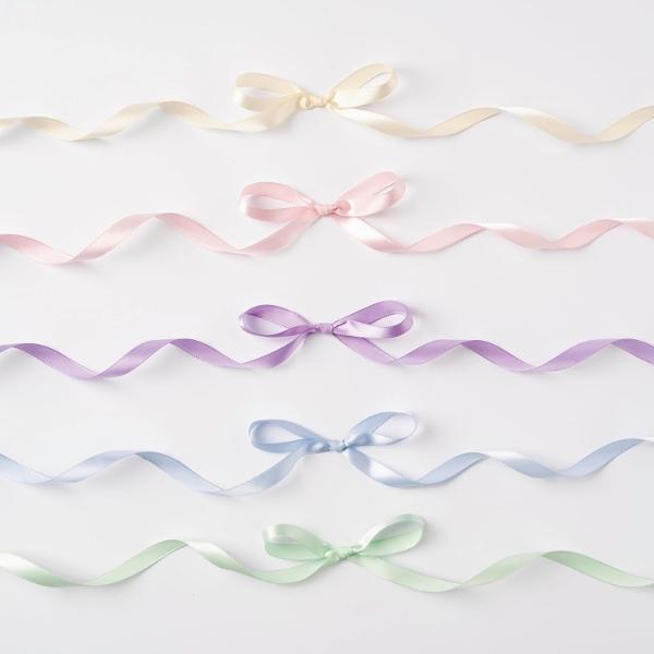 Set Panglici Satin 5 Culori 10 mmx4 m Pastel Folia F12133