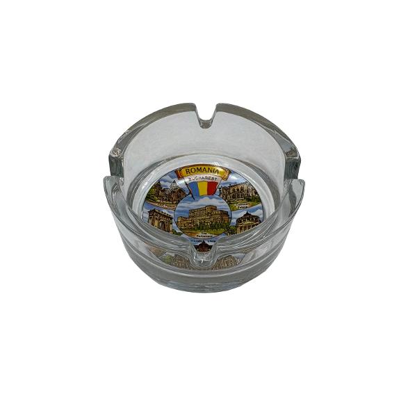 Suvenir Romania Scrumiera din Sticla 7 cm 65B