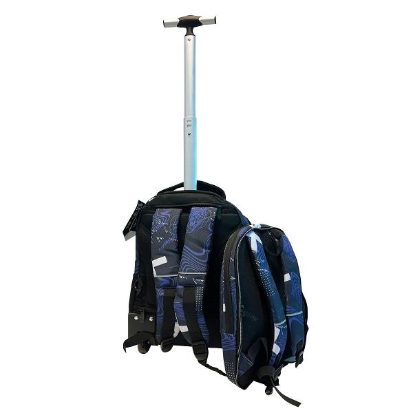 Acest troller usor si anatomic este proiectat pentru a oferi confort si functionalitate maxima Fabricat din materiale rezistente la apa este ideal pentru orice conditii meteorologice si ofera un design ergonomic cu bretele moi ajustabile si buretate care asigura un confort sporit la purtareTrollerul dispune de un sistem de transport cu maner telescopic si roti de cauciuc durabile facilitand deplasarea usoara Un buzunar ascuns impermeabil protejeaza rotile asigurand 