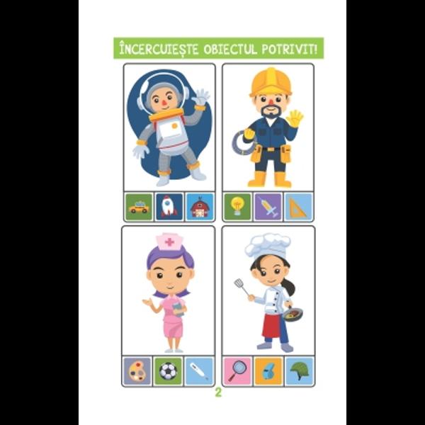 O c&259;rticic&259; în care cei mici vor descoperi activit&259;&539;i captivante care îmbin&259; înv&259;&539;area cu joaca Prichindeii se vor întâlni cu provoc&259;ri precum potrive&537;te forma g&259;se&537;te umbra une&537;te jum&259;t&259;&539;ile g&259;se&537;te drumul une&537;te punctele &537;i coloreaz&259; mare-mic ghice&537;te imaginea &537;i multe alteleIdeal&259; pentru dezvoltarea gândirii logice &537;i 