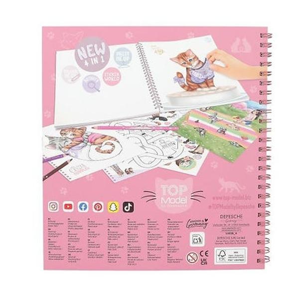 Culoare autocolante completare puzzle Cartea de creatie TOPModel Kitty este despre pisici dragute 47 de pagini cu spirala si 5 coli pline cu autocolante Wow-miau