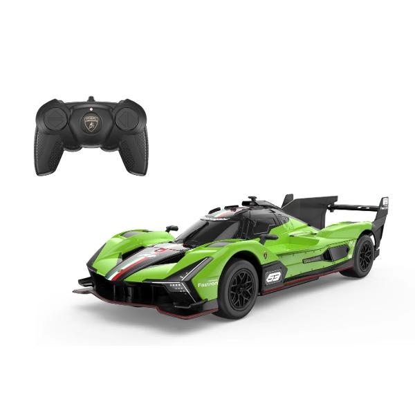 Copilul dumneavoastra se poate juca in voie cu masina cu telecomanda LAMBORGHINI SC 63 scara 1 la 24 oferita de brandul international Rastar Nicio cursa nu este imposibil de castigat cu acesta masinuta replica oficiala cu licenta a modelului original construita cu mare atentie la detalii Masinuta are proportiile ideale pentru momente pline de distractie si amuzament Masinuta functioneaza pe frecventa de 24GAlimentarea se face astfel  pentru masinuta sunt necesare 3 baterii tip AA  