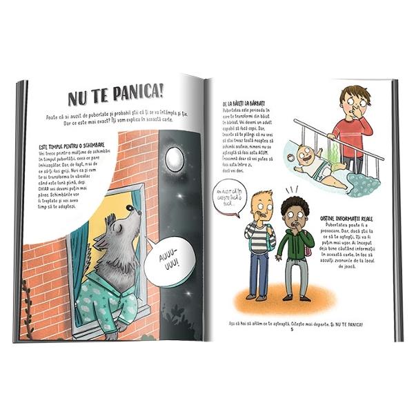 Colec&539;ia „Nu te panica e&537;ti la pubertate” se adreseaz&259; preadolescen&539;ilor Fiecare carte este un ghid grozav care va alunga panica pe care o aduc schimb&259;rile hormonale explicându-le cu umor &537;i oferind solu&539;ii pentru situa&539;iile mai pu&539;in pl&259;cuteTinerii cititori vor descoperi• cum func&539;ioneaz&259; corpul &537;i ce se petrece în&259;untrul lui;• la ce s&259; se a&537;tepte 