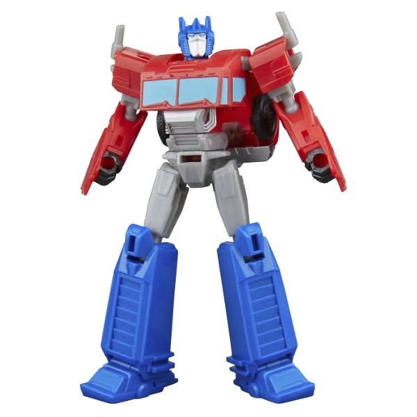 Setul de joaca Transformers EarthSpark Optimus Prime camionul cu remorca de lupta aduce actiunea din universul Transformers direct in jocul copiilor Acest set impresionant combina vehiculul camion clasic al lui Optimus Prime cu o remorca de lupta care se transforma usor intr-o baza de lupta Cu o singura miscare Optimus Prime trece din modul camion in robot pregatit de actiune iar remorca ofera spatiu pentru arme si lansare spectaculoase Jucaria include efecte speciale de lumini si sunete 