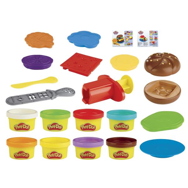 Stii cat este ceasul Este timpul pentru gustari haioase facute din plastilina Play-Doh Copiii de 3 ani si mai mari care adora sa fie creativi cu jucarii de gatit si plastilina modelatoare vor fi incantati sa creeze propriile versiuni Play-Doh ale gustarilor preferate de copii Cu ustensile Play-Doh usor de folosit si plastilina Play-Doh in culori variate sunt atat de multe creatii pe care imaginatia lor le poate &bdquogati&rdquo Creeaza preparate uimitoare adauga stralucire 