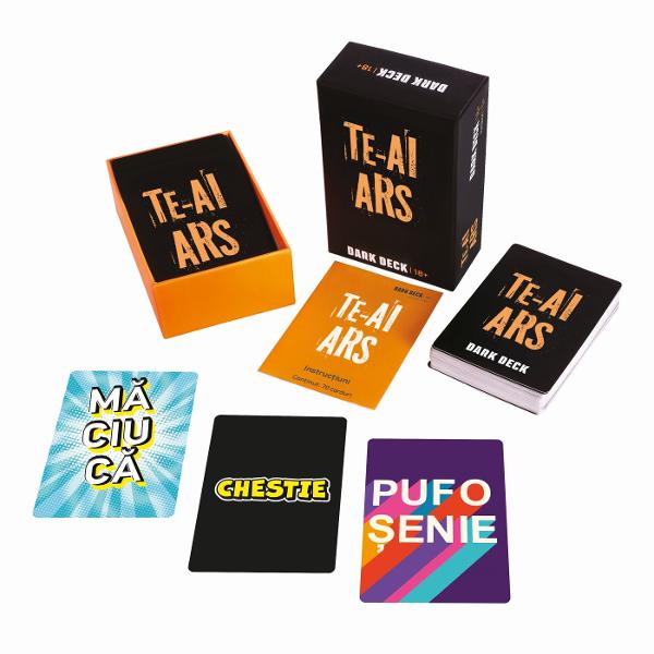 Jocul suprem de viteza Fii primul care striga cuvantul corect sau mai degraba cuvantul gresit si Te-ai ars Numar jucatori 3 Varsta recomandata 18 ani Continut 70 carti instructiuni Continutul este destinat strict adultilor de 18 ani si peste