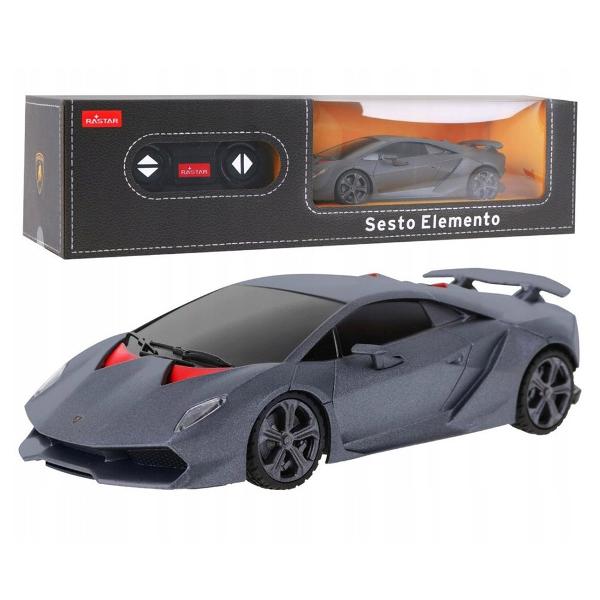 Copilul dumneavoastra se poate juca in voie cu masina cu telecomanda Lamborghini Sesto scara 1 la 24 oferita de brandul international Rastar Nicio cursa nu este imposibil de castigat cu acesta masinuta replica oficiala cu licenta a modelului original construita cu mare atentie la detalii Masinuta are proportiile ideale pentru momente pline de distractie si amuzament avand dimensiunile in centimetri dupa cum urmeaza  178683Masinuta functioneaza pe frecventa de 24GAlimentarea se face 