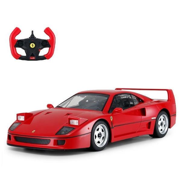 Copilul dumneavoastra se poate juca in voie cu masina cu telecomanda Ferrari F40 scara 1 la 14 oferita de brandul international Rastar Nicio cursa nu este imposibil de castigat cu acesta masinuta replica oficiala cu licenta a modelului original construita cu mare atentie la detalii Masinuta are proportiile ideale pentru momente pline de distractie si amuzamentMasinuta functioneaza pe frecventa de 24GAlimentarea se face astfel  pentru masinuta sunt necesare 5 baterii tip AA  iar pentru 