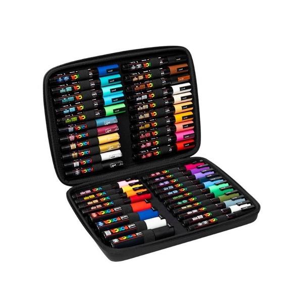 Mapa din PVC Uniball Posca echipata cu 40 de markere Universul culorilor capata o noua dimensiune Markerele din aceasta mapa deosebita sunt potrivite pentru orice suprafataO colectie impresionanta ideala atat pentru artistii profesionisti cat si pentru pasionatii de proiecte handmade Caracteristici markere Posca- varfuri cu 4 grosimi diferite pentru trasarea de linii perfecte PC-1M PC-3M PC-5M 