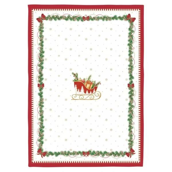 Adaug&259; o not&259; festiv&259; &537;i elegant&259; buc&259;t&259;riei sau b&259;ii tale cu acest set de 2 prosoape din bumbac 100 din colec&539;ia Magie de Noël semnat&259; Easy Life Realizate din &539;es&259;tur&259; moale 