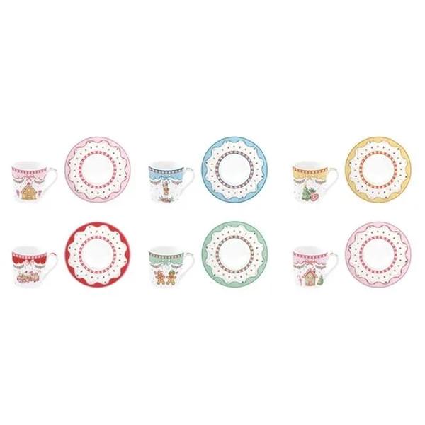 Savureaz&259; aroma cafelei sau a espresso-ului preferat în compania unui design plin de farmec de s&259;rb&259;tori Setul Sweet Christmas de la Easy Life con&539;ine 6 ce&537;ti asortate din por&539;elan fin fiecare decorat&259; cu strong data-start460 