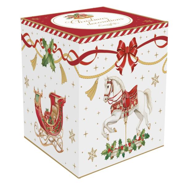 Adaug&259; un strop de magie festiv&259; bradului t&259;u de Cr&259;ciun cu acest glob din ceramic&259; parte din colec&539;ia Sweet Christmas de la Easy Life Decorat cu elemente pastelate &537;i motive inspirate de c&259;su&539;e &537;i oameni din 