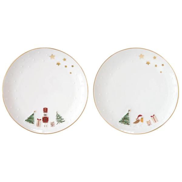 Adaug&259; un strop de elegan&539;&259; meselor de iarn&259; cu acest set de 2 farfurii din por&539;elan fin parte din colec&539;ia Let it Snow de la Easy Life Decorate cu un desen delicat în relief farfuriile surprind frumuse&539;ea 