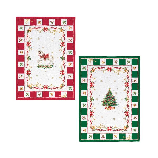 Adaug&259; un strop de magie s&259;rb&259;torilor &icirc;n baie sau buc&259;t&259;rie cu acest&nbsp;set de 2 prosoape din bumbac de &icirc;nalt&259; calitate parte din colec&539;ia&nbsp;Christmas Tale&nbsp;de la&nbsp;Easy Life Fiecare prosop are un design festiv distinctul data-start393 