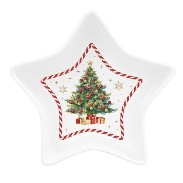 Adu farmecul s&259;rb&259;torilor în fiecare mas&259; cu acest bol elegant din por&539;elan fin din colec&539;ia Christmas Tale de la Easy Life Decorat cu un brad de Cr&259;ciun &537;i accente ro&537;ii pe fond alb imaculat 