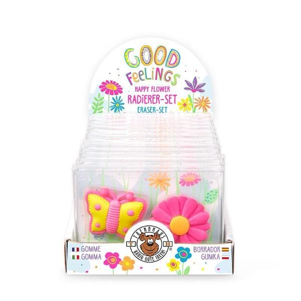 Acest set de radiere garanteaz&259; o senza&539;ie de var&259; pe biroul t&259;u Dimensiuni Ø floare aprox 36 cm fluture aprox 36 x 29 cmDisponibil în 2 culori neon diferite roz violet Pretul afisat este pentru un set de 2 radiere Nu se poate alege culoarea