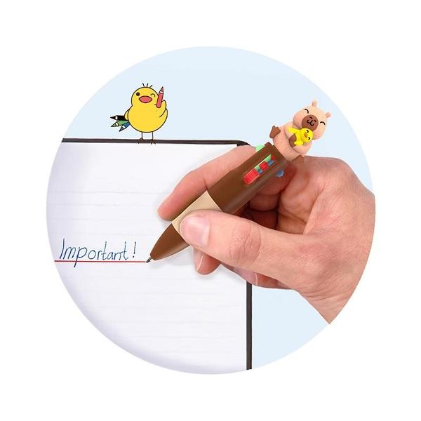 Acest mini pix cu bil&259; cu un topper dr&259;gu&539; cu capibara &537;i 4 culori diferite de scriere negru albastru ro&537;u verde este foarte distractiv de utilizat Perfect pentru mâzg&259;lit &537;i desenat Cu grip moale la atingere pentru o experien&539;&259; de scriere deosebit de confortabil&259; Grosime de scriere 07 mmDisponibil&259; în 3 variante diferite Pretul afisat este per bucata Nu se poate alege modelul se livreaza in 