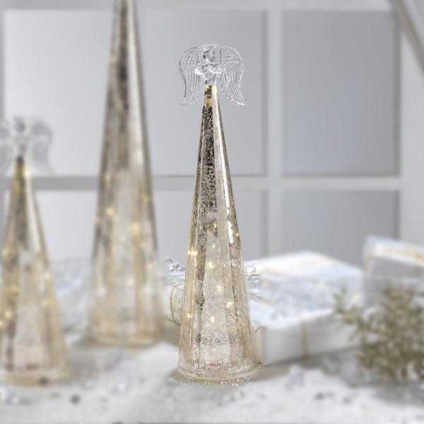 Acest&nbsp;&icirc;nger decorativ din sticl&259; argintie&nbsp;adaug&259; un accent festiv &537;i elegant &icirc;n orice decor de s&259;rb&259;tori Cu&nbsp;lumini LED integrate &icirc;ngerul str&259;luce&537;te delicat eviden&539;iind frumuse&539;ea detaliilor &537;i cre&acirc;nd o atmosfer&259; cald&259; &537;i primitoare Designul s&259;u rafinat 