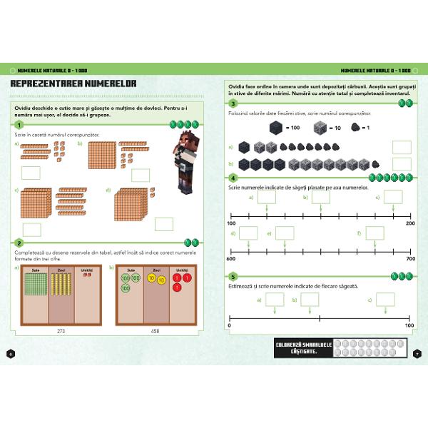 Transform&259; &icirc;nv&259;&539;area matematicii &icirc;ntr-o aventur&259; captivant&259; al&259;turi de eroii Ovidiu &537;i Olivia &icirc;n universul fascinant Minecraft Caietul este conceput special pentru copiii cu v&acirc;rsta &icirc;ntre 9 &537;i 10 ani &537;i urmeaz&259; programele &537;colare de matematic&259; &537;i explorarea mediului Fiecare pagin&259; este o misiune interactiv&259; de la rezolvarea de probleme &537;i exerci&539;ii de adunare sc&259;dere 