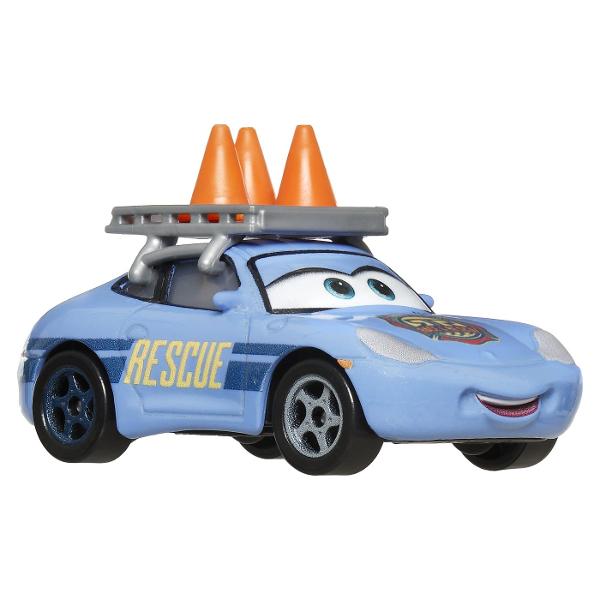 Acesta masinuta este realizata foarte in detaliu cu o culoare impecabila deci nu poate lipsi din colectia ta Joaca cu acest model ne ajuta sa retraim scenele favorite din filmul Cars de la Disney Pixar Masinuta este construita la o scara de 1 la 55 cu o dimensiune aproximativa de 9-10cm Este construita din metal si are si parti din plastic Intra in universul Cars3 o lume plina de aventuri automobilistice Acest pachet contine personajul Sally