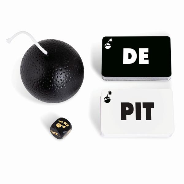 Arunca zarul pentru a vedea unde in cuvant trebuie folosite literele de pe carte Activeaza bomba extrage o carte si gandeste rapid un cuvant care sa contina toate literele tinand cont de regula stabilita de zar Da bomba urmatorului jucator care va trebui sa gaseasca un cuvant diferit cu aceleasi litere Scapa de bomba inainte sa explodeze in mainile tale Atentie timpul exploziei este aleator deci bomba poate exploda in orice moment Numar jucatori 2 Varsta recomandata 10 ani Durata 