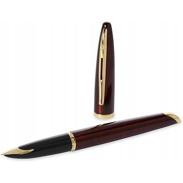 Stilou Waterman Carene Marine Amber GT S0700880 Stiloul Waterman din seria Carene Marine Amber se distinge prin designul s&259;u extravagant într-o edi&539;ie clasic&259;Corpul stiloului este realizat din lac negru &537;i chihlimbar &537;i finisat cu aur de 23kAcesta este un produs extrem de luxos realizat din materiale nobile Finisaje placate cu aur de 23 de carate stiloul este prev&259;zut cu o peni&539;&259; din 