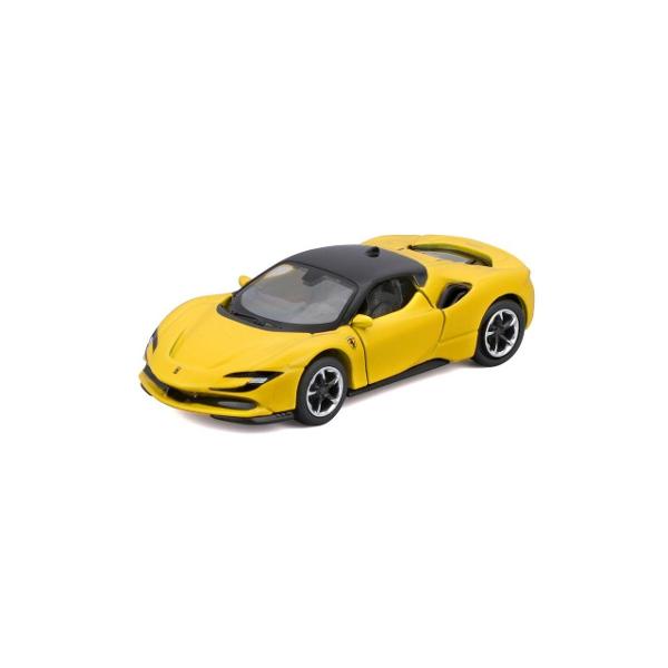 Intra in lumea vitezei si a adrenalizei cu modelul Ferrari SF90 Stradale din colectia Speed &8203;&8203;Icons la scara 1 la 64 Acest model spectaculos este realizat din metal turnat sub presiune die-cast metal oferind o calitate premium si o greutate realista Sasiul metalic adauga robustete si durabilitate iar portierele care se deschid iti permit sa admiri interiorul detaliat Rotile din doua piese cu anvelope din cauciuc real asigurate un aspect autentic si o aderenta excelenta 