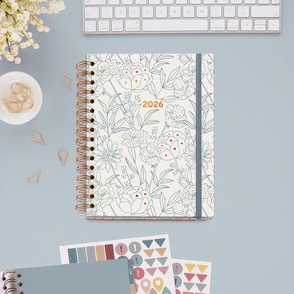 Agenda cu spira Miquelrius Plus 160x218 mm datata saptamanal Bouquet Arno Dufour MR34568