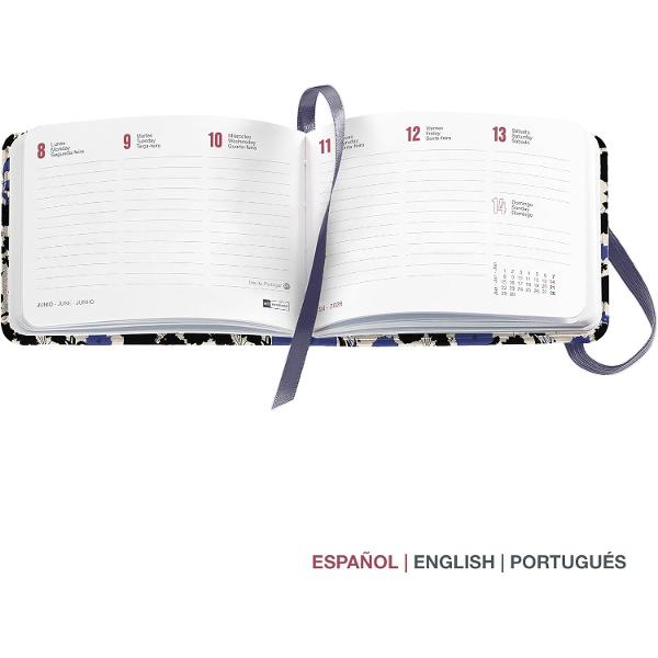 Agenda Miquelrius Pocket 105x74 mm datata saptamanal Black Blue Natura MR32077