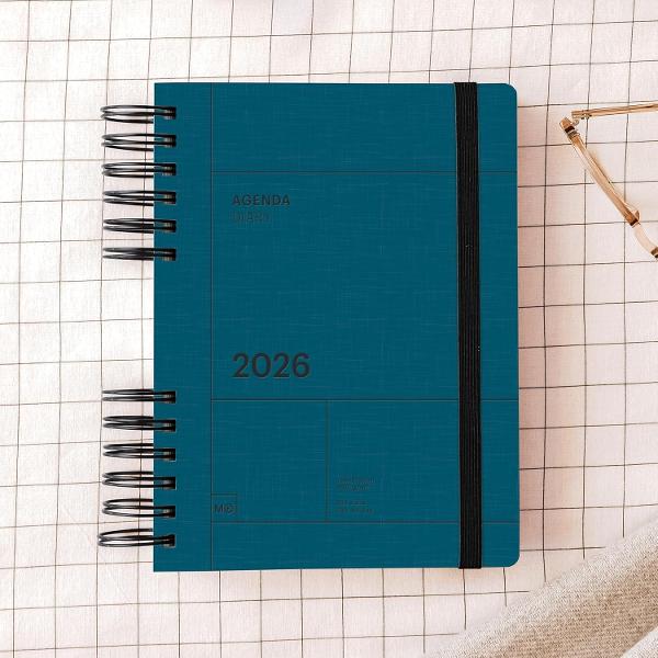 Agenda cu spira Miquelrius Plus 164x218 mm datata zilnic Navy Back to Basics MR34558