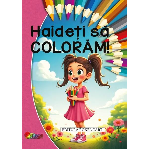 Haideti sa coloram - Pentru fetiteCartea de colorat Haideti sa Coloram pentru fetite este o aventura plina de imaginatie si creativitate special conceputa pentru micile artiste care adora sa dea viata desenelor prin culori vibrante Aceasta carte ofera o varietate larga de ilustratii incantatoare si amuzante care vor captiva atentia fetitelor si le vor incuraja pasiunea pentru coloratDe 