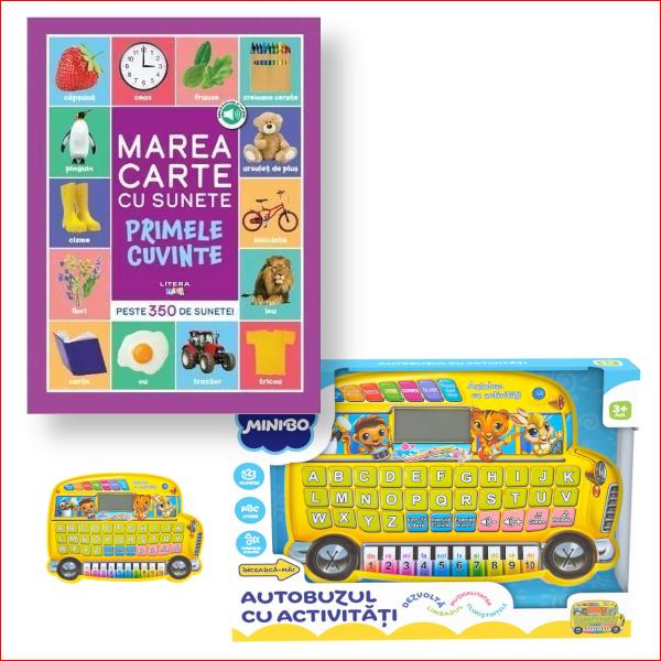 Descoper&259; combina&539;ia perfect&259; între joac&259; &537;i înv&259;&539;areInclude cartea bestseller „Bebe înva&539;&259; Marea carte cu sunete” plin&259; de imagini colorate &537;i sunete care stimuleaz&259; curiozitatea copilului strong 