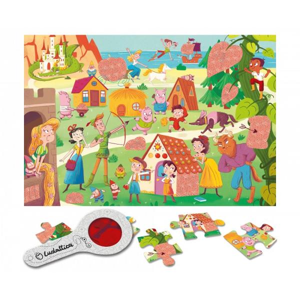 Puzzle tip detectiv&ndash; Descoper&259; Secretele Ascunse Zane din povesti 3 aniAcest puzzle frumos ilustrat cu 24 de piese transform&259; joaca &icirc;ntr-o aventur&259; plin&259; de mister Dup&259; ce completeaz&259; puzzle-ul copiii pot folosi lupa special&259; inclus&259; pentru a explora &537;i descoperi detalii ascunse &icirc;n imagine care nu sunt vizibile cu ochiul liberCaracteristici 