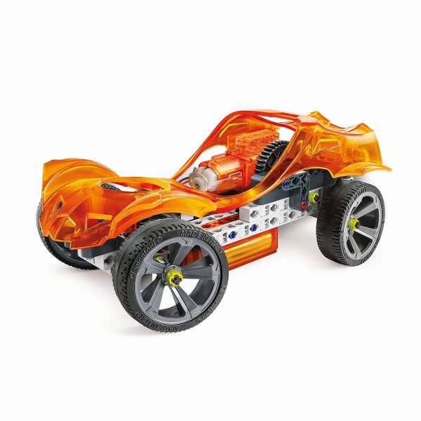 LABORATOR DE INGINERIE Descopera lumea fascinanta a mecanicii si ingineriei cu acest set educativ Stiinta si Joaca Cu peste 230 de accesorii copiii pot construi pana la 50 de modele diferite inclusiv masini motociclete si vehicule uimitoare Setul contine un motor electric functional cutie de viteze cremaliere pini roti axe si multe alte componente care ii vor ajuta pe copii sa inteleaga principiile transmisiilor ale motoarelor si ale angrenajelor Asambleaza modelele si descopera cum 