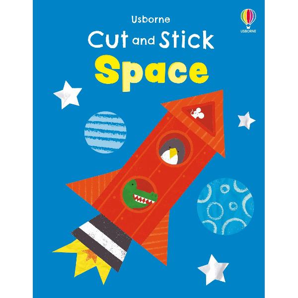 Children are invited to cut out shapes from the paper at the back of the book and glue them onto the illustrated scenes The large shapes to cut around are perfect for little hands to follow and provide a fun way to practise scissor skills From rockets and space shuttles to planets and friendly aliens there are all sorts of exciting space pictures to create in this imaginative book There are also lots of things to talk about on each page to improve vocabulary