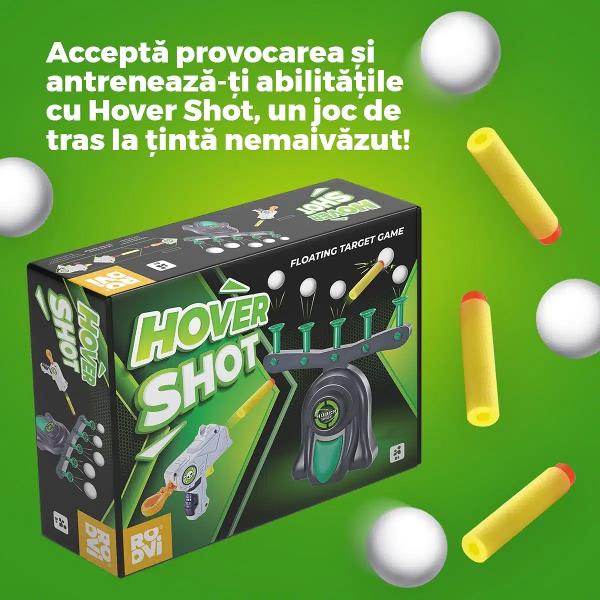 Î&539;i plac jocurile de tras la &539;int&259; dar crezi c&259; nimere&537;ti 5 bile care plutesc în aer Accept&259; provocarea &537;i antreneaz&259;-&539;i abilit&259;&539;ile cu Hover Shot un joc de tras la &539;int&259; cum nu ai mai v&259;zutPentru deconectare de la ecrane sau timp de calitate împreun&259; cu copiii Hover Shot este jocul ideal Dinamic &537;i amuzant acest joc de tras la &539;int&259; inovator îi antreneaz&259; 