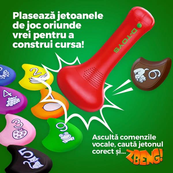 Distrac&539;ie mi&537;care &icirc;nv&259;&539;are Le experimentezi pe toate cu Zbeng Un joc super distractiv care antreneaz&259; reflexele corpul &537;i minteaJocul Zbeng este conceput special pentru ca micii exploratori s&259; &icirc;&537;i consume energia infinit&259; &icirc;ntr-un mod constructiv&nbsp;Jocul con&539;ine 10 jetoane ilustrate cu numere fructe animale &537;i culori &537;i un dispozitiv special &ndash; Zbeng &ndash; care spune comenzile 