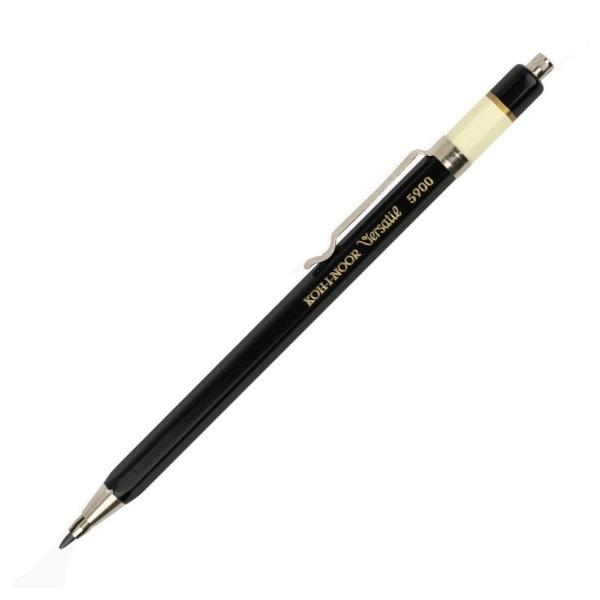 corp metalic NEGRU lungime 142mm cu ascutitoare si clipmina grafit diametru 2mm si L 120mm Creion mecanic metalic utilizat pentru scrierea si desenarea cu mina din grafit cu diametru de 2mm Mina se deplaseaza prin apasarea butonului din capatul creionului se deschide clema metalica cu trei petale se lasa un varf in dimensiunea dorita si apoi se elibereaza butonul fixandu-se mina Aceasta poate fi ascutita cu ajutorul ascutitorii care se afla incadrata in capatul 