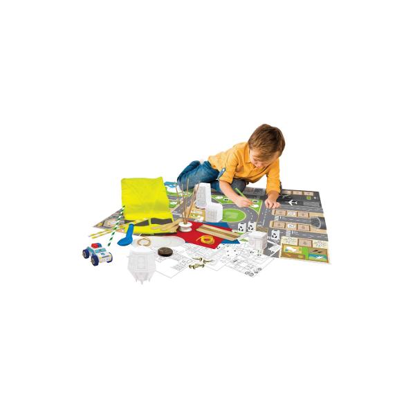 Descopera lumea fascinanta a ingineriei cu PRIMUL MEU SET DE INGINERIE CONSTRUIESTE UN ORAS Conceput pentru micii exploratori curiosi acest set educativ ofera o introducere practica si distractiva in principiile de baza ale ingineriei Perfect pentru copiii care adora sa construiasca sa demonteze lucruri si sa inteleaga cum functioneaza acestea Pregateste-te sa devii un adevarat inginer si sa-ti transformi ideile in realitate Continutul kitului agrafe de hartie benzi de cauciuc paie de 